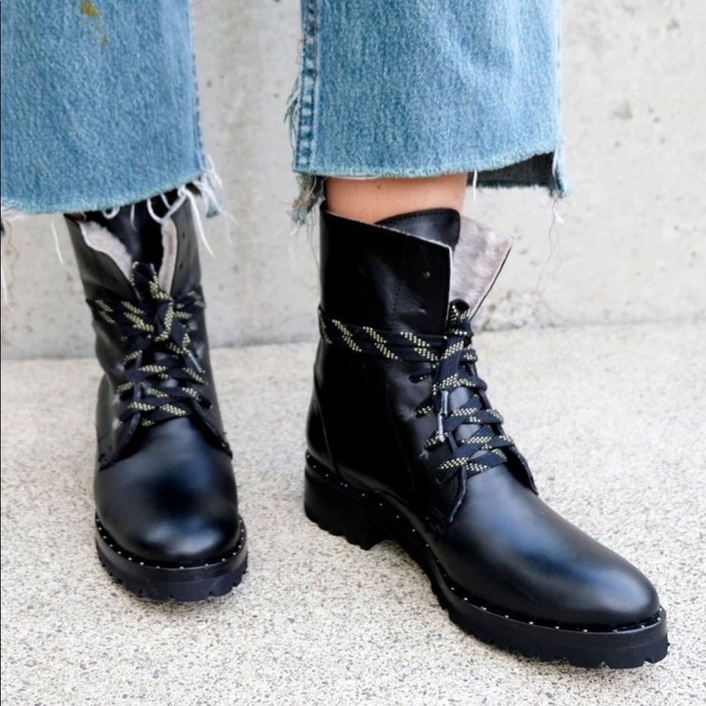 Freda Salvador Leather Shearling Lined Hiker Boot